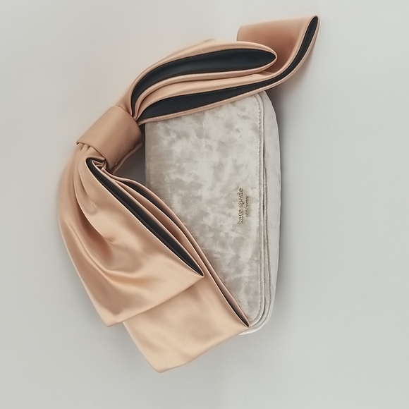 New Kate Spade Bowie Velvet Mini Top Handle Bag Pink Velvet Evening Purse - Picture 1 of 9
